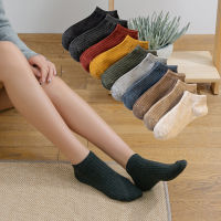 [พร้อมส่งในไทย] ถุงเท้า ถุงเท้าข้อสั้น มีกันลื่น สีพื้น คุณภาพดีมาก มีให้เลือกถึง 10 สี l MAY