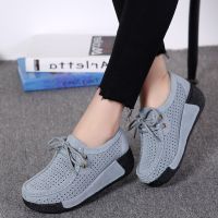 2022 Autumn Women Flats Shoes Platform Sneakers Shoes Leather Suede Casual Shoes Slip on Flats Heels Creepers Moccasins 35-41