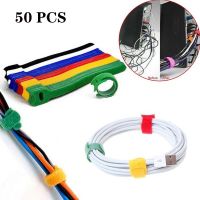 50pcs Cable Ties Reusable Fastening Cable Ties Cable Straps Hook and Loop Strips Wire Organizer Cord Rope Holder forLaptop