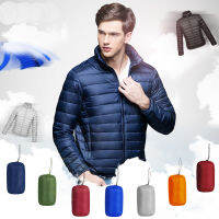 บุรุษ Light Down Jacket 2023ฤดูใบไม้ผลิใหม่ผู้ชายน้ำหนักเบากันน้ำ Packable Puffer Jacket Stand Collar Feather Coats