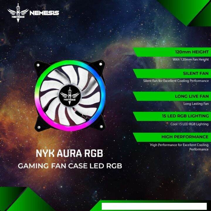 NYK Nemesis Aura RGB Fan Casing 12cm LED Ring Fan Case | Lazada Indonesia