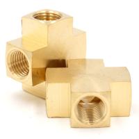 1 Piece 1/8" 1/4" NPT Female Cross 4 Ways Square Brass Pipe Fitting Connector Water Gas Oil Fuel Valves