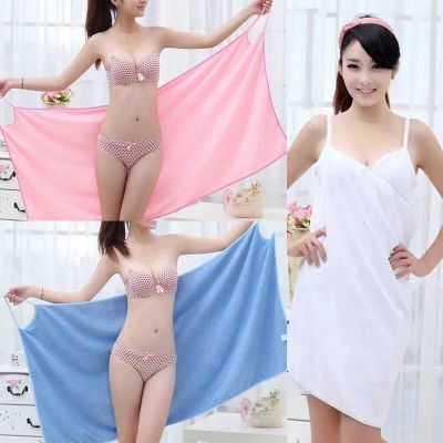 hotx 【cw】 New Fashion Wearable Fast Drying Beach Spa Bathrobes Robes 5 Colors