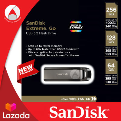 SanDisk Extreme GO USB 3.2 Flash Drive, CZ810 64GB,128GB,256GB USB3.2, Metal (SDCZ810) ประกัน Synnex ตลอดอายุการใช้งาน