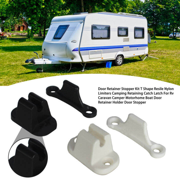 Door Retainer Stopper Kit T Shape Resile Nylon Limiters Camping 