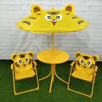 TREDEY Outdoor, Courtyard, Beach Childrens Special Sunshade Table and Chair Set, Various Styles