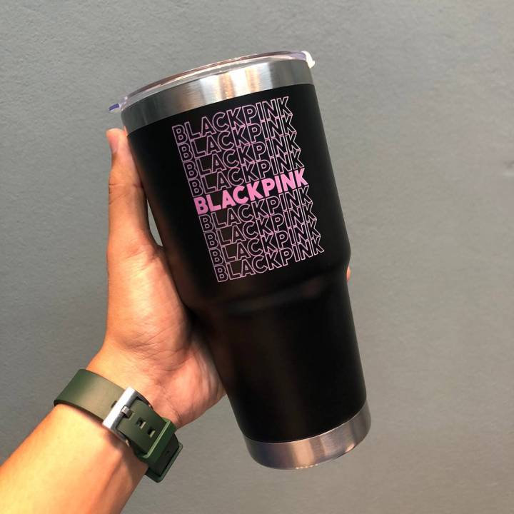 แก้ว-black-pink-สกรีนblack-pink-ชมพู-exclusive-ชาวblinkห้ามพลาด-ขนาด-30-ออนซ์แถมหลอดในตัว