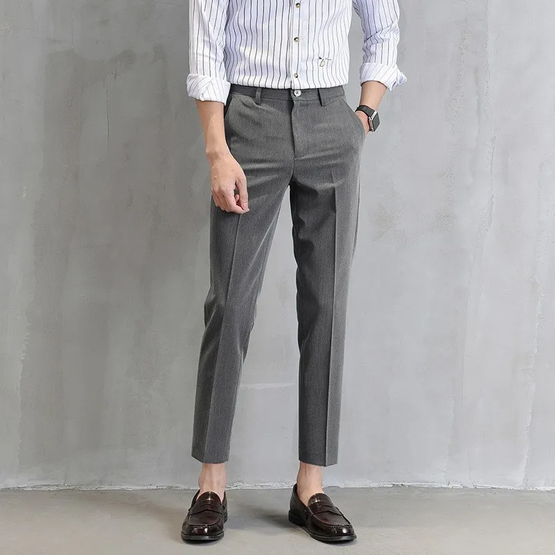 🇲🇾 DESINCE Men Cropped Pants Business Trousers Formal Regular Fit Long –  Desince