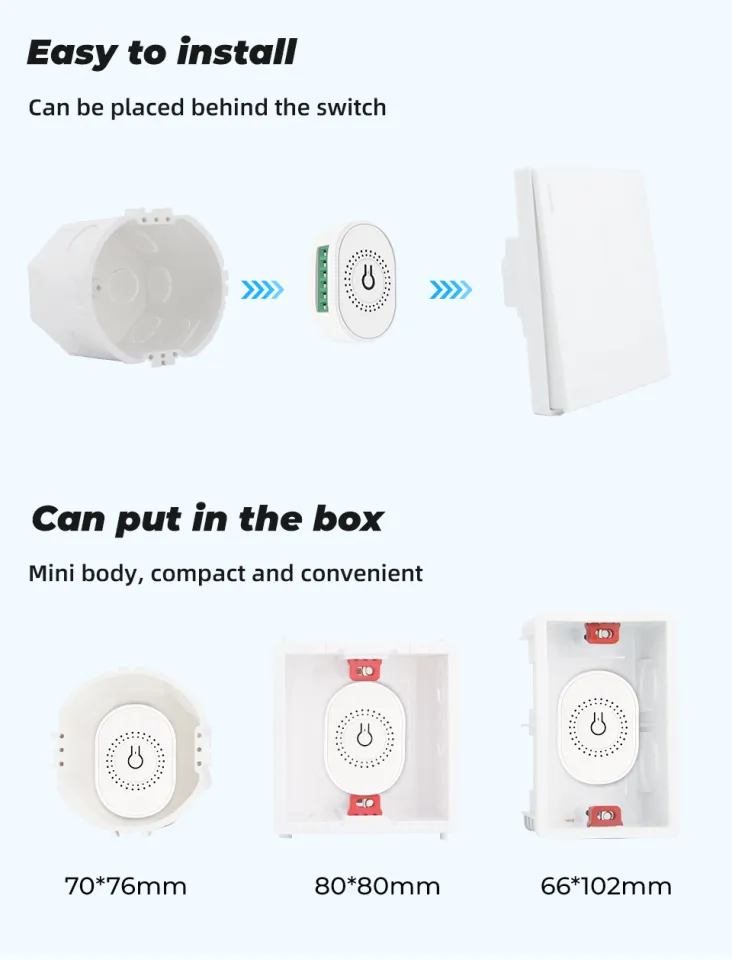 SMATRUL WiFi Dimmer Light Switch, Mini Light Relay Module with Timer