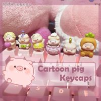 ☃หมวก Mimeo Bonito Dos Desenhos Animo Porco Keycaps Diy ส่วนบุคคล Artesanal Resina Para Cherry Mx Interruptor Mecânico Teclado De Jogos Kawaii Presente