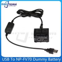 USB To DC 5525 Male Cable + NP-FV70 Dummy Battery NP-FV70 DC Coupler For Sony HDR-PJ50E TD10E VG10E CX150E CX350E CX550E