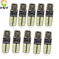 Ysy หลอด Led ซิลิโคน W5w T10 10ชิ้น194 168 3014 24smd หลอดลิ่มไฟหลังคารถยนต์ Led ที่จอดcanbus