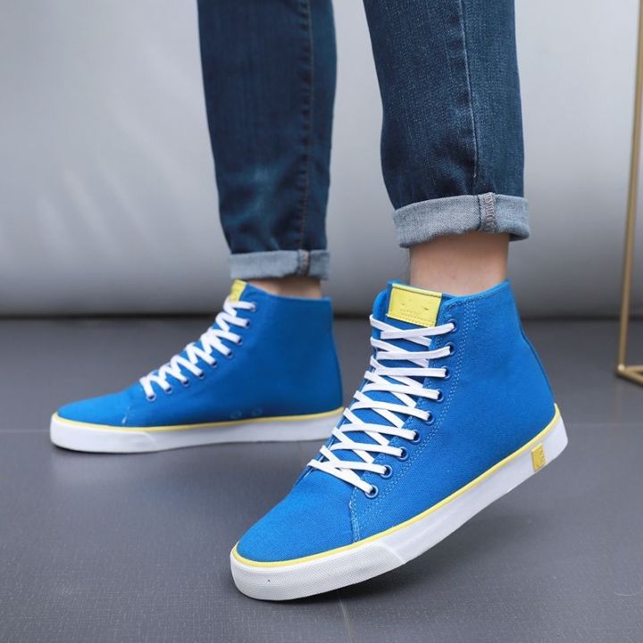 waterproof-rubber-machine-flat-round-head-spell-color-with-high-male-shoes-short-boots-for-recreational-canvas-sneakers