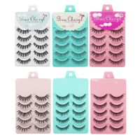 5 Pairs False Eyelashes 3D Strip Crisscross Fake Lashes Hand Made Natural Thick Full Long Fake Eyelash Bundles 91759