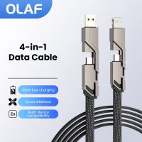 OLAF 4 in 1 100W Fast Charging USB Type C To USB C / Lighting Cable for iPhone 14 13 Pro Max Huawei Xiaomi PD Mobile Phone Cable