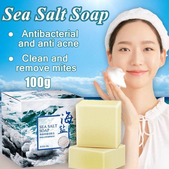 Sea Salt Soap Removal Pimple Pores Acne Treatment Cleaner Moisturizing