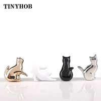 Modern Minimalist Furniture Creative Small Handle Black / Gold Cast Iron Drawer Cabinet Door Handle Cat Shape Knob Handle