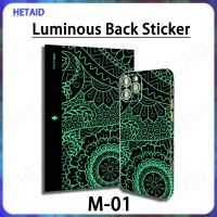 ✣ 50Pcs Luminous Back Film Personality Shinny Printing Mobile Phone Back Cover Glass Protective Decorative Sticker for Cut Clear