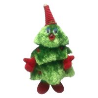 G8DE Cute Cartoon Christmas Tree Plush Toy Stuffed Toy Party Electronic Stuffed Electric Toys Can Singing Dancing Plush Toys