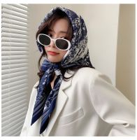 【CC】✣◑☃  new spring women scarf quality shawl silk fashion headscarf beach sunscreen bag 90cmx90cm