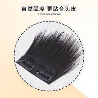 Wig mens real hair pad hair piece invisible traceless fluffy hair extension mens wig piece head replacement piece fake bangs