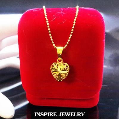 Inspire Jewelry จี้รูปหัวใจฉลุลาย พร้อมสร้อยคอสีทอง gold plated ตามภาพ มีให้เลือกสองขนาดคือ ยาว 16นิ้ว หรือยาว 18 นิ้ว งานแบบร้านทอง งานดี ปราณีต