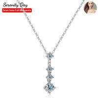 Serenity วันจริง D สี1.2มิลลิเมตร3มิลลิเมตร5มิลลิเมตรเต็ม Moissanite จี้สร้อยคอสำหรับผู้หญิง100 S925แผ่นเงินเครื่องประดับ Pt950