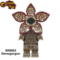 ของเล่นบล็อคก่อสร้างขนาดเล็กแฟชั่นสำหรับคนแปลกหน้าสิ่งต่างๆ Demogorgon อาคารประกอบบล็อคก่อสร้างเป็นของขวัญสำหรับแฟนๆเด็ก