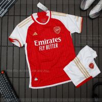 ✠☈₪ Football Suit Arsenal Club Soccer Suit 2023 / 24 Home Field Red Shirt White Pants - Thai Standard Fabric Competition Shirt