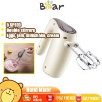 BEAR เครื่องผสมอาหารมือยืนไฟฟ้า 125W เครื่องตีไข่พร้อมก้านสแตนเลส 2 อัน, เครื่องผสมมือสำหรับเบเกอรี่, ครีม, เค้ก, คุกกี้ DDQ-B02F1