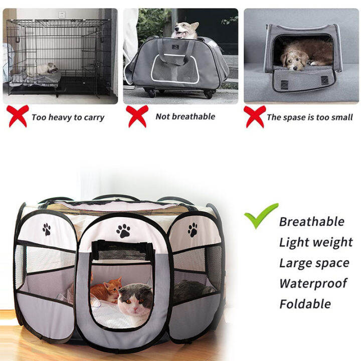 portable-cage-folding-tent-dog-house-outdoor-dog-cage-playpen-cats-kennel-dogs-house-octagon-cage-for-indoor-playpen