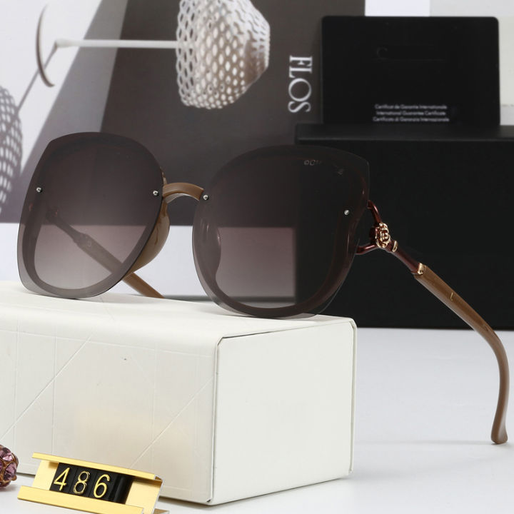 2021Cat Eye Sunglasses Women Luxury Brand Designer Frameless Sunwear Ultra-thin Lens Polarized Sun Glasses Lady Black Eyewear