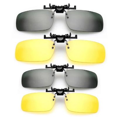 ；‘【】- 1Pc Car Night Safety Driving Glasses Clip On Sunglasses Night Vision Glasses For Men Women Anti-Glare Driver  Sunglasses