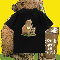 เสื้อยืดลายฤดูร้อน ฤดูร้อนเสื้อยืดฤดูร้อนระเบิดเสื้อยืด capybara จัดส่งทันที! เสื้อยืดลำลองฤดูร้อน เสื้อยืดคอตตอนฤดูร้อน S-5XL