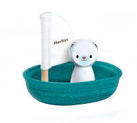 PlanToys Sailing Boat-Polar Bear ของเล่นไม้เรือใบหมีโพล่าร์ ของเล่นเด็ก 12 เดือน