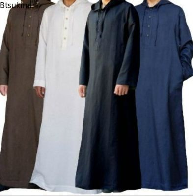 เสื้อผ้าผู้ชายแฟชั่นมุสลิมชุดแขนยาวของแท้เสื้อผ้ามีฮู้ดดูไบตะวันออกกลางผู้ชาย S-5XL ซาอุดิอาระเบีย