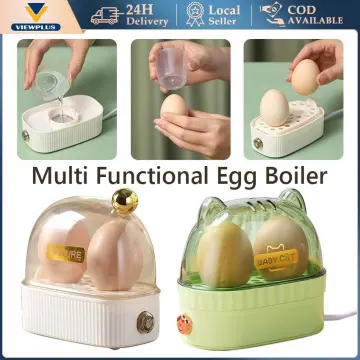 Electric Egg Boiler Dual Slots Automatic Steamer Mini Breakfast Machine Egg  Cookers Portable Steamer Automatic Power Off