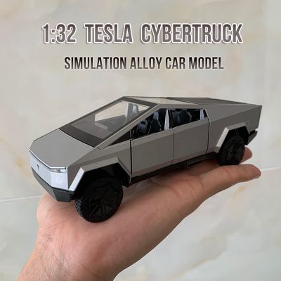 1:32 Tesla Cybertruck Alloy Car Model Diecasts &amp; Toy Vehicles Toy Cars Pickup Truck Kid Toys For Children Christmas Gift Boy Toy