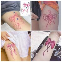 4pc/Lot Pink Bow Waterproof Tattoo Stickers Flower Arm Thigh Sexy Girl Heart Cute Temporary Art Gem Planet Pattern Fake Tattoos Stickers