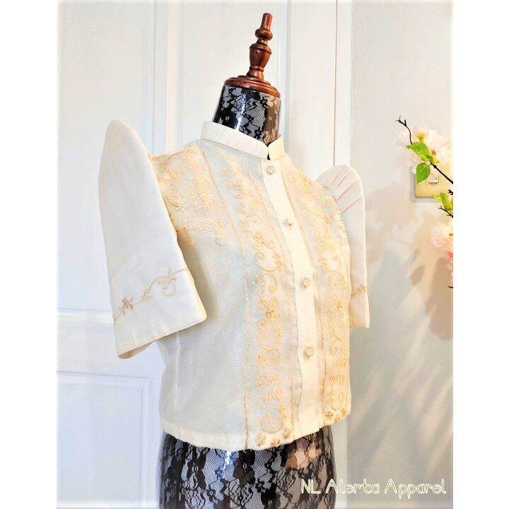 Modern Filipiniana Modern Filipiniana Mestiza Barong For Women Croptop