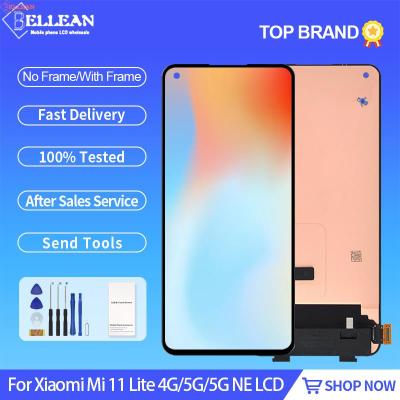 ทดสอบ6.55นิ้ว OLED Mi 11 Lite จอแสดงผลสำหรับ Xiaomi Mi 11 Lite 5กรัมจอแอลซีดีหน้าจอสัมผัส Digitizer M2101K9AG สมัชชาที่มีกรอบ