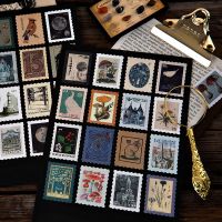 Journamm 46pcs Vintage Stamps Deco Diary Kawaii Sticker Scrapbooking Planner Junk Journal Retro Decorative Stationery Stickers