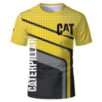 (ในสต็อก) 2023 ฤดูร้อน Caterpillar 3DT เสื้อยืดผู้ชาย 3D พิมพ์เสื้อสีดำแฟชั่นแขนสั้นลำลองด้านบน (ชื่อเล่นและโลโก้ฟรี)