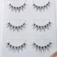 NEW 3pairs Mink Lashes 3D Mink Eyelashes Invisible Band Natural Black Mink False Eyelash Full Strip cilios posticos Reusable