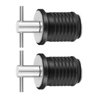 2X Marine Boat Drain Plug T-Handle Screw Adjustable Rubber Deck Drain Plug,Silver 19MM