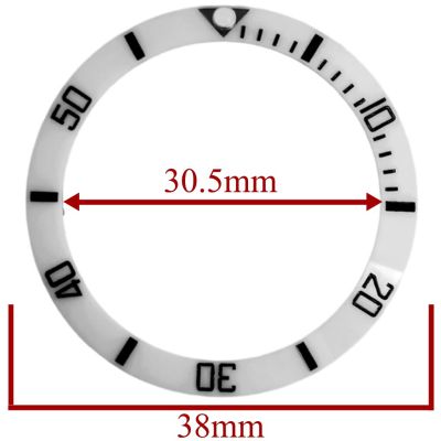 New Watch Parts 38Mm High Quality White Ceramics Bezel Insert For 40Mm Watch Case Mens Watch Bezel