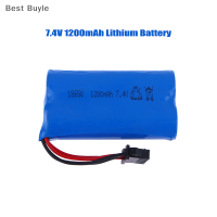 ?Best Buyle แบตเตอรี่ลิเธียม7.4โวลต์1200มิลลิแอมป์ต่อชั่วโมง18650แบตเตอรี่ลิเธียมสำหรับของเล่นรถ RC ของเล่นไฟฟ้า