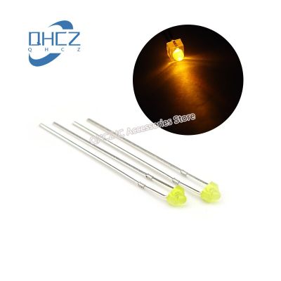 100pcs 1.8MM yellow light high-brightness LED light-emitting diode lamp bead pacifier type small butterfly indicator Electrical Circuitry Parts