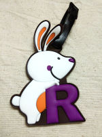 R Luggage Tag ป้ายติดกระเป๋าเดินทาง ป้ายห้อยกระเป๋านักเรียน ลายสัตว์น่ารักพร้อมตัวอักษรภาษาอังกฤษ ด้านหลังเขียนชื่อที่อยู่เบอร์โทรได้