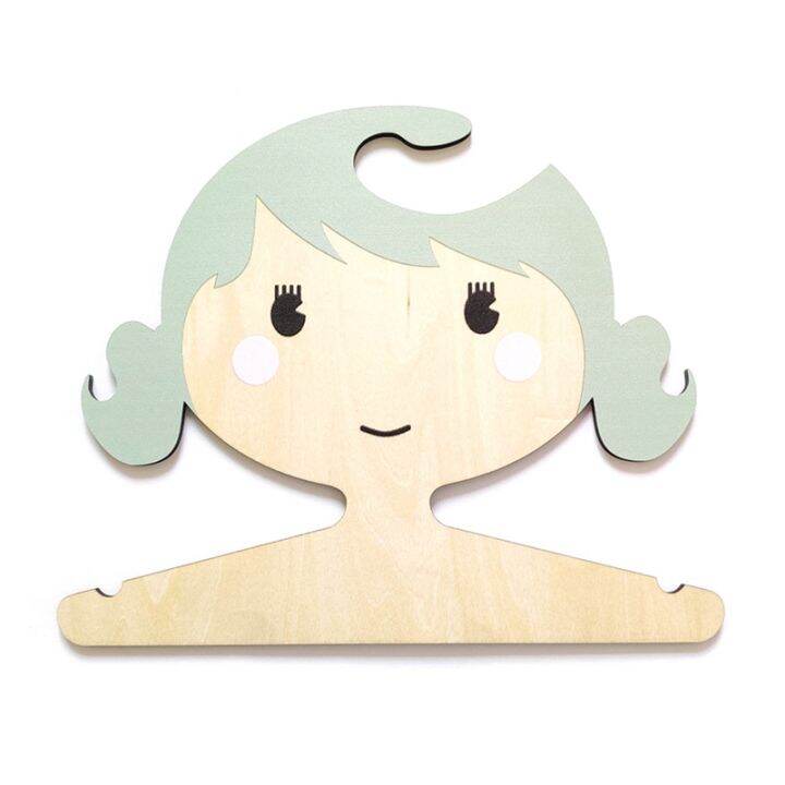 5pcs-mori-wooden-girl-shape-hanger-nordic-style-creative-home-childrens-room-baby-hanger-clothes-hanger